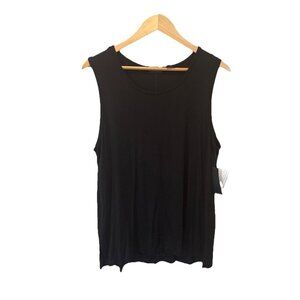 Mercer Madison Size Xlarge XL Solid Black Sleeveless Layered Modal Tank Top NWT